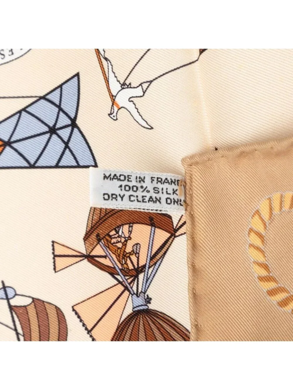 Hermes Carre 40 les Folies du Ciel Madness of the Sky Scarf Beige Multicolor - Picture 7 of 8